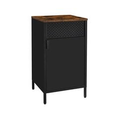 Шкаф черный/коричневый цвет LSC101B01 цена и информация | Прикроватные тумбочки | 220.lv