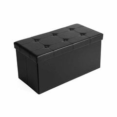 Sēdekļu uzglabāšanas kaste izgatavota no mākslīgās ādas, melnā krāsā LSF105 цена и информация | Кресла-мешки и пуфы | 220.lv