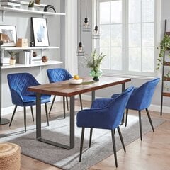Ēdamistabas krēslu komplekts, 6 gab. , zils cena un informācija | Virtuves un ēdamistabas krēsli | 220.lv