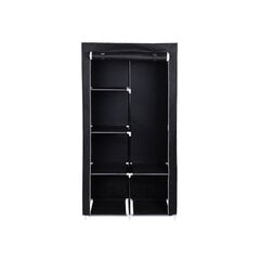 Тканевый шкаф 88 х 45 х 170 см., черный цена и информация | Шкафы | 220.lv
