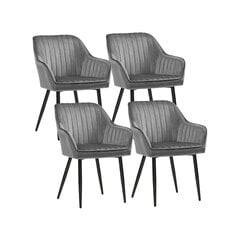 Набор обеденных стульев светло-серого цвета, прямые линии цена и информация | Стулья для кухни и столовой | 220.lv