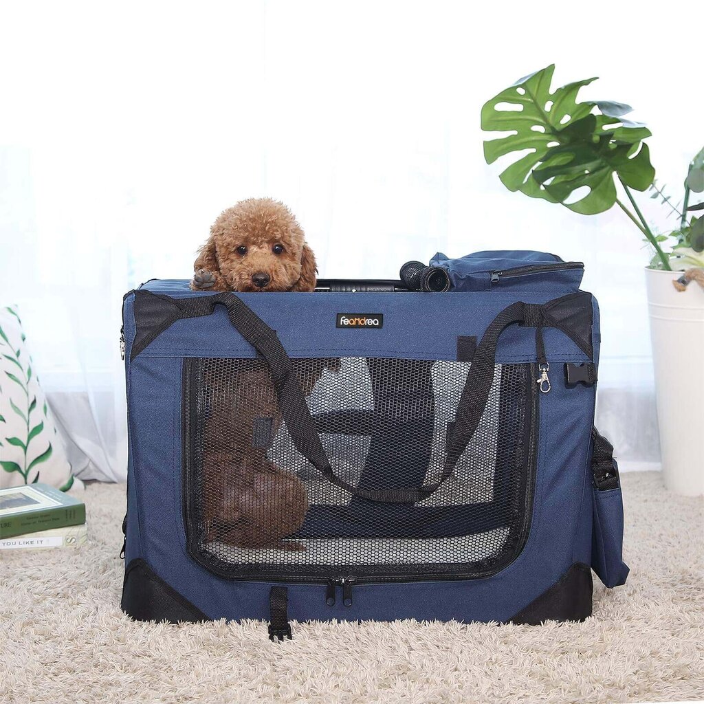 Transporta soma dzīvniekiem, M izmērs, zilā krāsā cena un informācija | Transportēšanas būri, somas | 220.lv