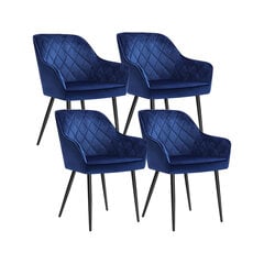 Ēdamistabas krēslu komplekts Velvet, 4 gab., zils цена и информация | Стулья для кухни и столовой | 220.lv