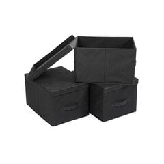 Набор коробок из 3-х частей, черный цена и информация | Ящики для вещей | 220.lv
