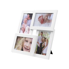 Коллаж на 4 фото, белый цвет цена и информация | Рамки, фотоальбомы | 220.lv