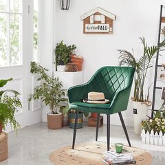Ēdamistabas krēslu komplekts Velvet, 4 gab., zaļš cena un informācija | Virtuves un ēdamistabas krēsli | 220.lv