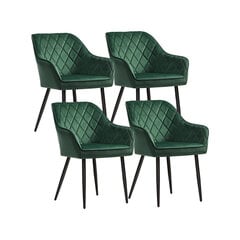Комплект обеденных стульев Velvet, зеленый цена и информация | Стулья для кухни и столовой | 220.lv