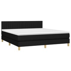 vidaXL atsperu gulta ar matraci, LED, melns audums, 160x200 cm цена и информация | Кровати | 220.lv