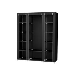 Многофункциональный модульный шкаф 175 х 150 см., черный цена и информация | Шкафы | 220.lv