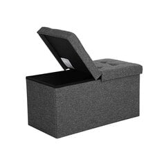 Скамейка с откидной крышкой 76 см., цвет темно-серый цена и информация | Кресла-мешки и пуфы | 220.lv