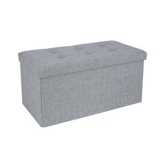Скамейка с ящиком для хранения 76 см., цвет светло-серый цена и информация | Кресла-мешки и пуфы | 220.lv