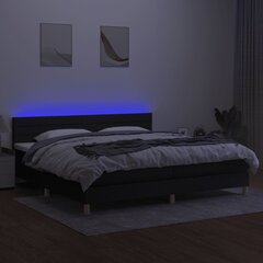 vidaXL atsperu gulta ar matraci, LED, melns audums, 200x200 cm цена и информация | Кровати | 220.lv