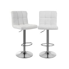 Набор из 2 барных стульев из искусственной кожи белого цвета. цена и информация | Стулья для кухни и столовой | 220.lv