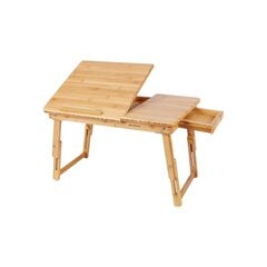 Бамбуковый стол для ноутбука с регулируемой высотой цена и информация | Компьютерные, письменные столы | 220.lv