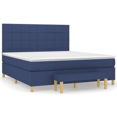 vidaXL atsperu gulta ar matraci, zils, 180x200 cm, audums цена и информация | Кровати | 220.lv