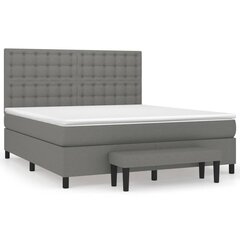 vidaXL atsperu gulta ar matraci, tumši pelēks, 180x200 cm, audums цена и информация | Кровати | 220.lv