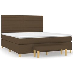 vidaXL atsperu gulta ar matraci, tumši brūns, 160x200 cm, audums цена и информация | Кровати | 220.lv