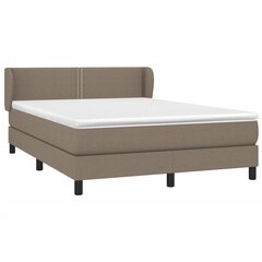 vidaXL atsperu gulta ar matraci, pelēkbrūns, 140x200 cm, audums цена и информация | Кровати | 220.lv