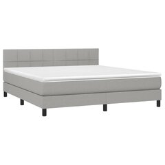 vidaXL atsperu gulta ar matraci, LED, gaiši pelēks audums, 180x200 cm цена и информация | Кровати | 220.lv