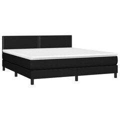Кровать с пружинами/матрасом/LED, 180х200 см, черный цена и информация | Кровати | 220.lv