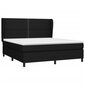 vidaXL atsperu gulta ar matraci, melns, 160x200 cm, audums цена и информация | Gultas | 220.lv
