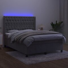 Кровать vidaXL, 140х190 см, серый цена и информация | Кровати | 220.lv