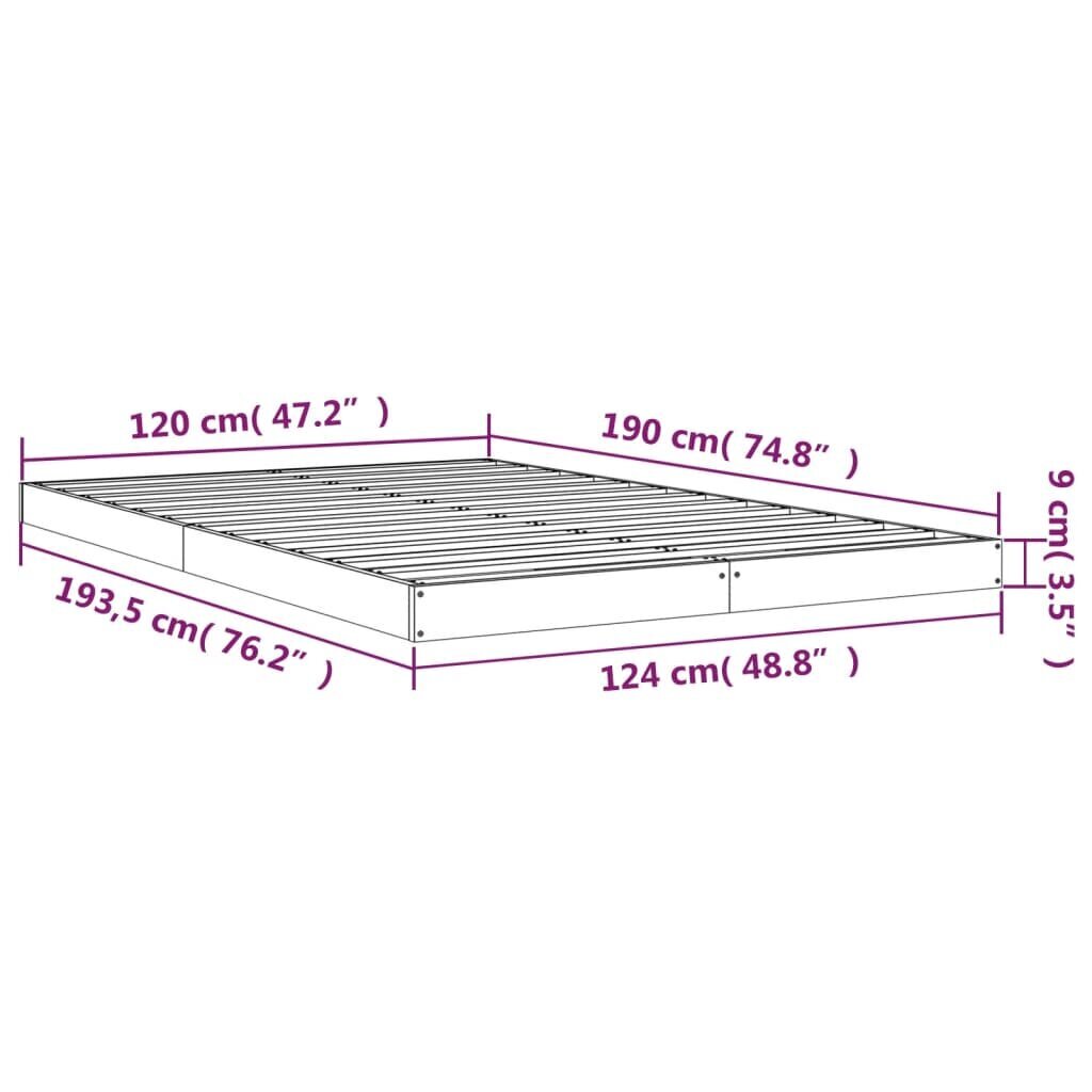 Gultas rāmis, 120x190cm, priedes masīvkoks, dubultā cena un informācija | Gultas | 220.lv