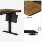 Regulējama augstuma galds vintage brūnā un melnā krāsā cena un informācija | Datorgaldi, rakstāmgaldi, biroja galdi | 220.lv