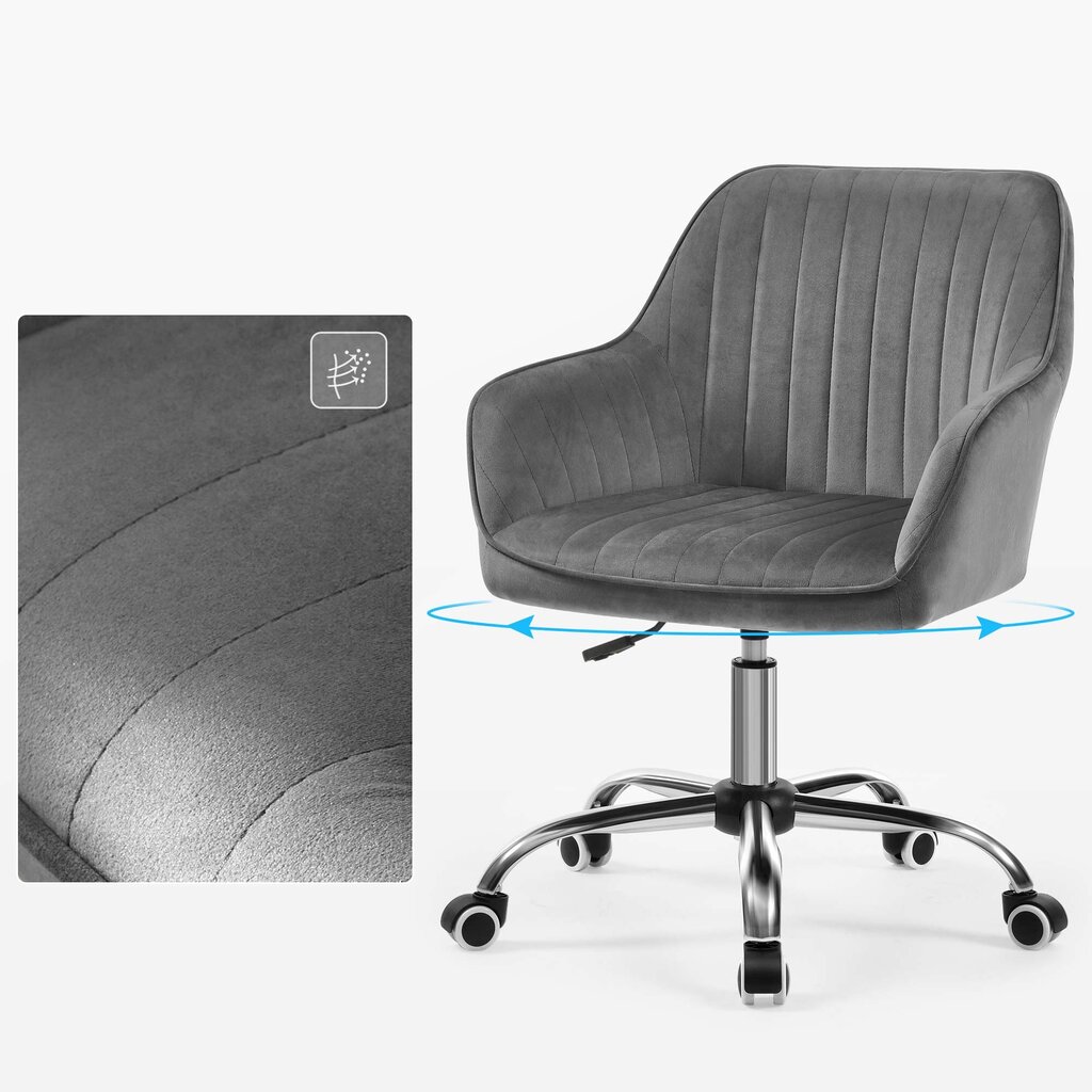 Grozāmais krēsls OBG012G01, pelēkā krāsā cena un informācija | Biroja krēsli | 220.lv