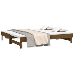 Izvelkama gulta, medus brūna, 2x(90x200)cm, priedes masīvs cena un informācija | Gultas | 220.lv