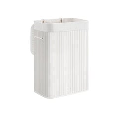 Бамбуковая корзина для белья, белая цена и информация | Аксессуары для ванной комнаты | 220.lv