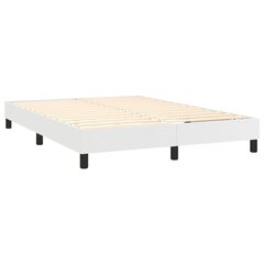 vidaXL atsperu gulta ar matraci, LED, balta, 140x190 cm, mākslīgā āda цена и информация | Кровати | 220.lv