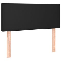 vidaXL atsperu gulta ar matraci, LED, melna, 80x200 cm, mākslīgā āda cena un informācija | Gultas | 220.lv