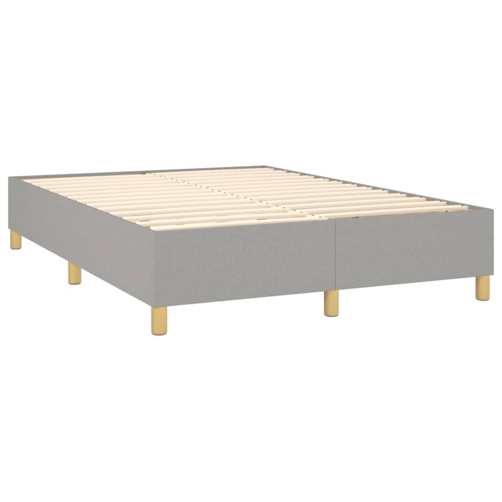 vidaXL atsperu gulta ar matraci, LED, gaiši pelēks audums, 140x200 cm цена и информация | Gultas | 220.lv