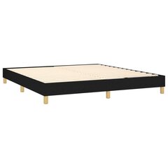 vidaXL atsperu gulta ar matraci, LED, melns audums, 180x200 cm cena un informācija | Gultas | 220.lv