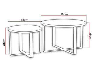 Kafijas galdiņš JAZON (2 gab.) цена и информация | Журнальные столики | 220.lv