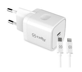 Celly TC1C20WLIGHT USB-C 20W+Lightning, белый цена и информация | Зарядные устройства для телефонов | 220.lv