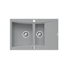 Izlietne SOFTLINE (79x51) 1½B 1D, pelēks betons цена и информация | Раковины на кухню | 220.lv