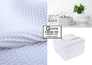 Mikrošķiedras lupatiņas trauku žāvēšanai Cisne Dish 3D White, 50x60cm, 12 gab. cena un informācija | Tīrīšanai, salvetes | 220.lv