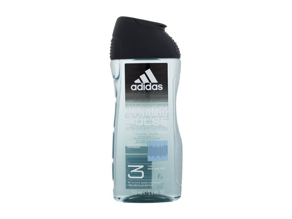 Dušas želeja vīriešiem Adidas Dynamic Pulse 3in1, 250 ml cena un informācija | Dušas želejas, eļļas | 220.lv