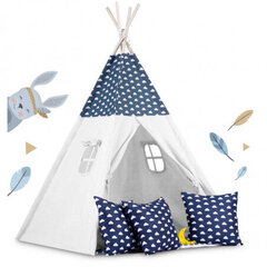 Детская игровая палатка с гирляндой и лампочками, синяя цена и информация | Детские игровые домики | 220.lv
