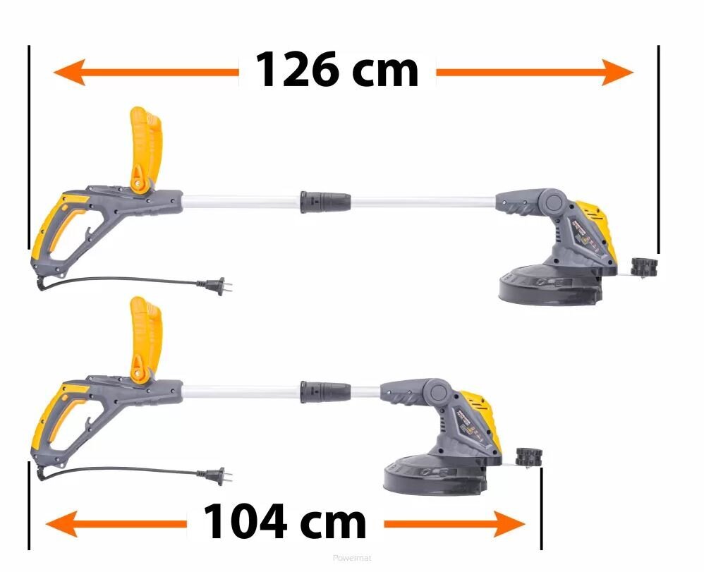 Elektriskais zāles pļāvējs - trimmeris 1400W Powermat цена и информация | Trimmeri, krūmgrieži | 220.lv