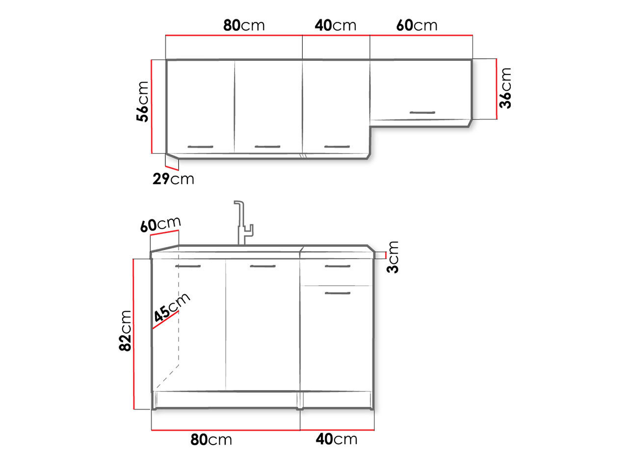 Virtuves mēbeles MICROUSAL cena un informācija | Virtuves komplekti | 220.lv