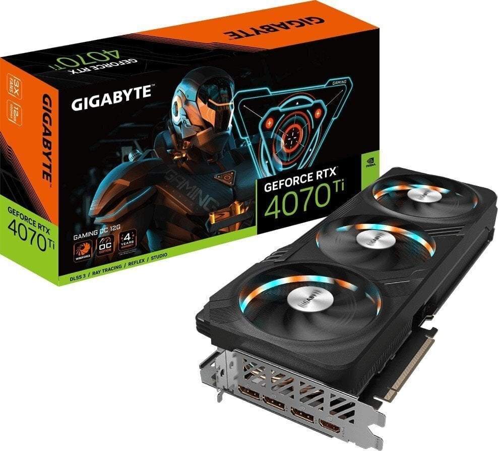 Видеокарта Видео карта Gigabyte GeForce RTX 4070 Ti GAMING OC 12G  (GV-N407TGAMING OC-12GD) цена | 220.lv