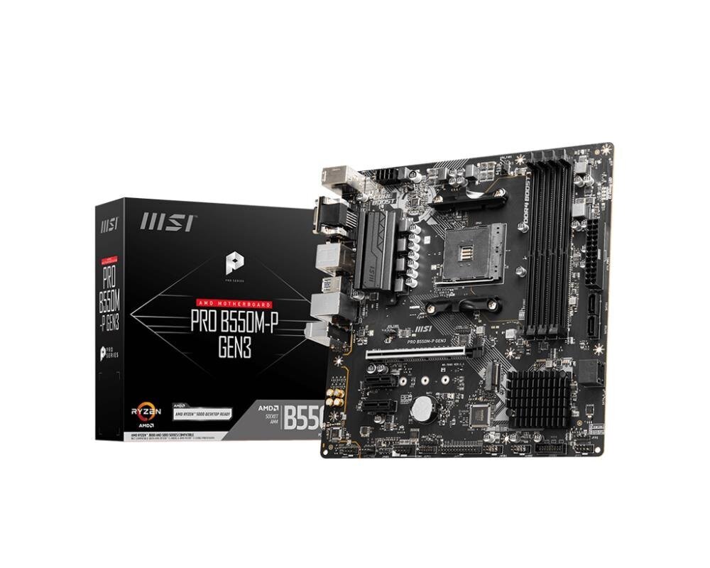 MSI Pro B550M-P Gen3, Micro ATX, AM4, DDR4 cena un informācija | Mātesplates | 220.lv