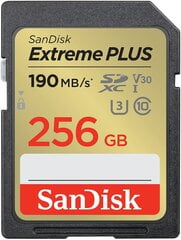 SanDisk Extreme Plus SDXC 256GB, UHS-1/SDSDXWV-256G-GNCIN cena un informācija | Atmiņas kartes mobilajiem telefoniem | 220.lv