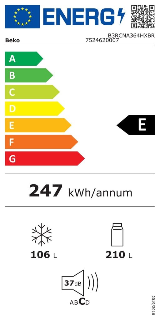 Ledusskapis Beko NoFrost, 316 L cena un informācija | Ledusskapji | 220.lv