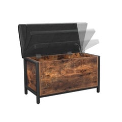 Мягкая скамья с откидной крышкой LSC80BX, коричнево-черная цена и информация | Кресла-мешки и пуфы | 220.lv