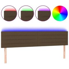 vidaXL gultas galvgalis ar LED, 180x5x78/88 cm, tumši brūns audums цена и информация | Кровати | 220.lv