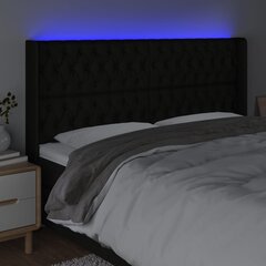 Изголовье со светодиодом, черное, 183x16x118/128 см цена и информация | Кровати | 220.lv
